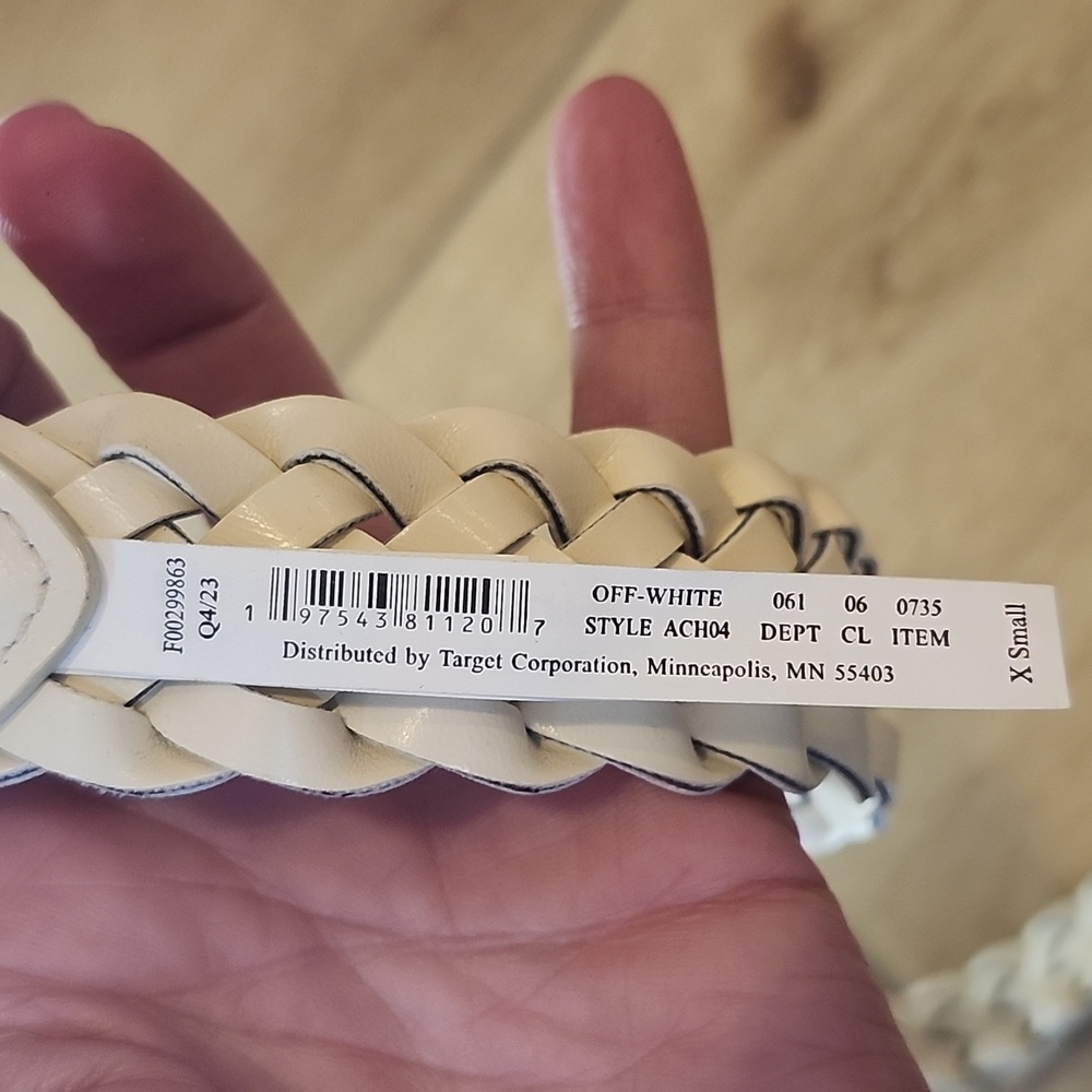 Universal Thread Cream Braided Belt, Xs - Picture 3 of 4